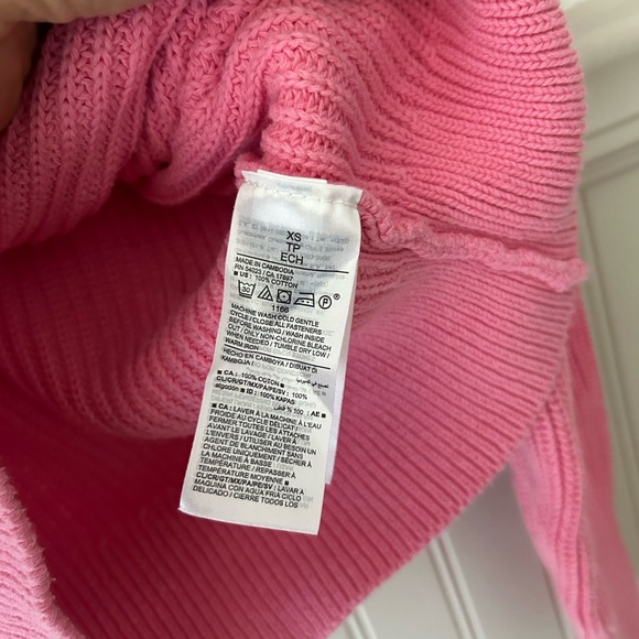 Old Navy XS Vibrant Pink Cardigan Button Up Cotton Sweater - Picture 4 of 5